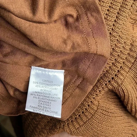 House of Harlow 1960 Square neck Brown Knit Ruffle Hem Midi Tank Dress S - Picture 4 of 6